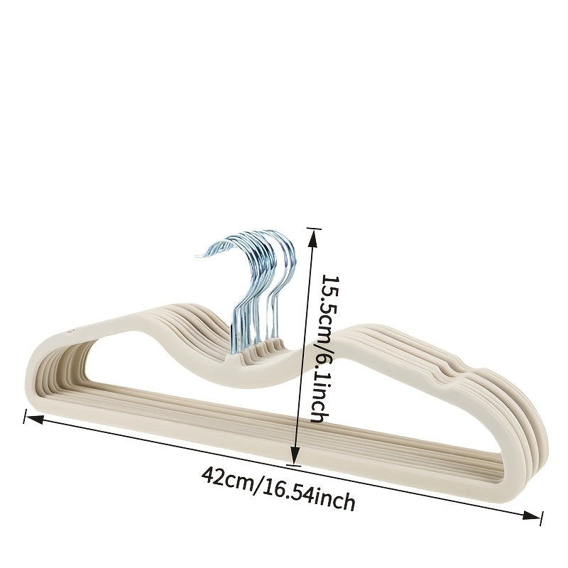 Flocked Short-neck Hanger, Space-saving Short-style Hanger for Home Use, Drying Rack, Plastic Clothes Hanger