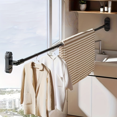 1pc Foldable Telescopic Clothes Drying Rack - Multifunctional and Simple Clothes Drying Pole, Suitable for Balcony and Windowsill, Ideal for Drying Quilts, Towels, and Clothes, Drying Racks