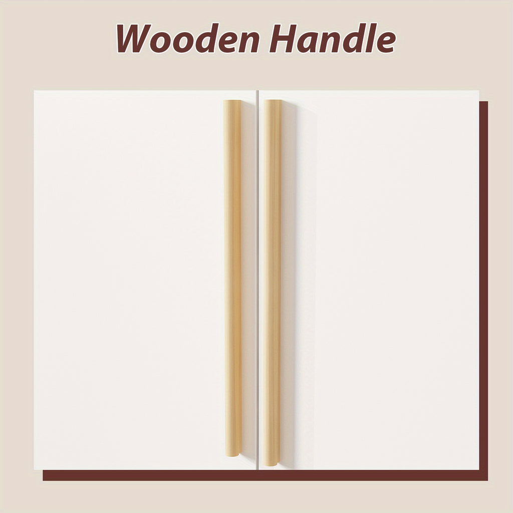 Contemporary Wooden Wardrobe with Three Doors, Designed for Clothing Storage, Featuring Six Compartments And a Hanging Rod. This Closet Includes Handles And Is Suitable for Bedrooms, Offering Ample Storage Space in Grey, Brown, And White Finishes