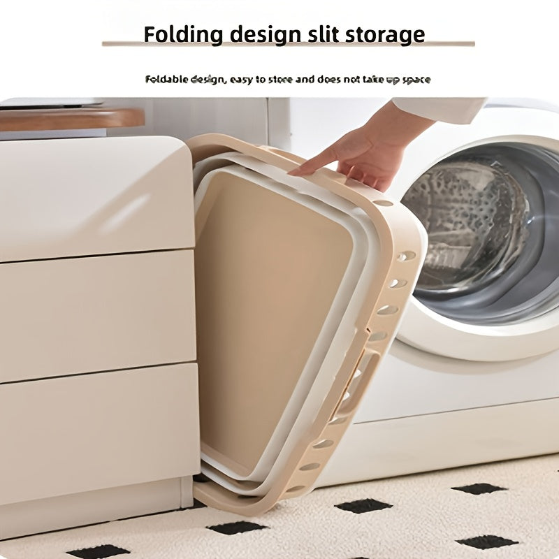 Collapsible Laundry Basket with Legs - Heavy-Duty Folding Storage Bin Designed to Save Space, Large Capacity Laundry Tub Suitable for Bathroom, Kitchen, Laundry Room - Easy to Fold for Storage Organizer, Home Organization, Modern Style