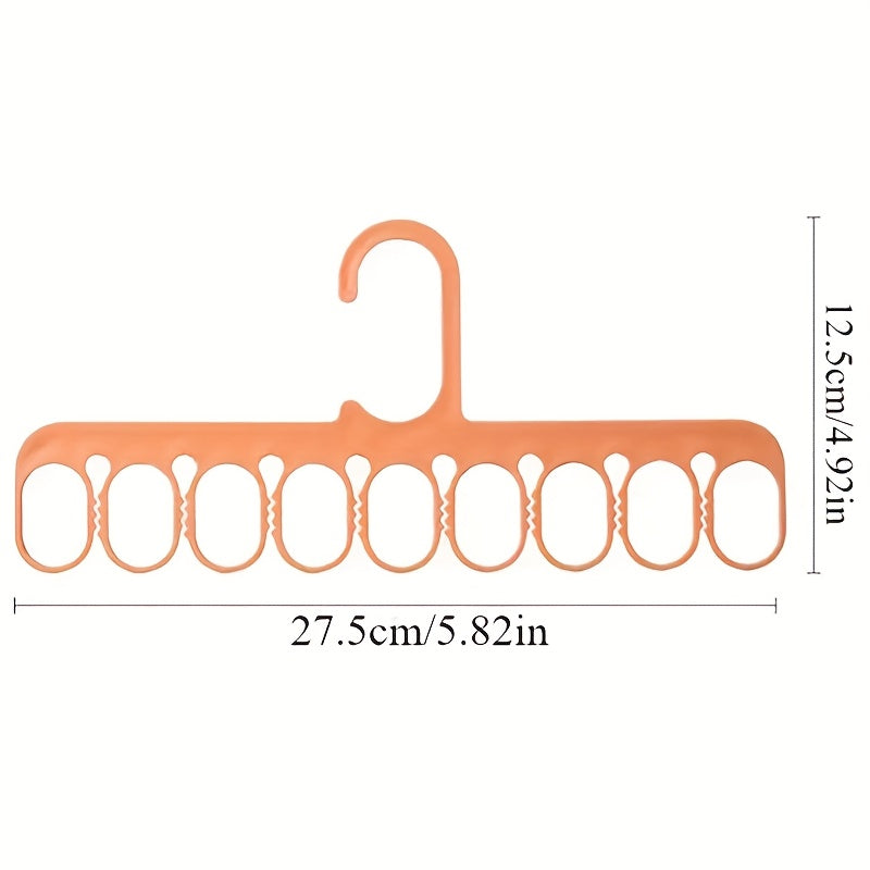 6pcs Heavy-Duty Plastic Magic Hangers with 9-Hook Arms - Space-Saving Stackable Wardrobe Organizer Suitable for Shirts, Dresses, Scarves, Belts, Multi-Hook Closet Storage for Hanging Clothes, No Tools Needed, Compatible for White\u002FGrey\u002FDark Brown
