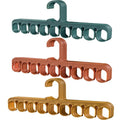 6pcs Heavy-Duty Plastic Magic Hangers with 9-Hook Arms - Space-Saving Stackable Wardrobe Organizer Suitable for Shirts, Dresses, Scarves, Belts, Multi-Hook Closet Storage for Hanging Clothes, No Tools Needed, Compatible for White\u002FGrey\u002FDark Brown