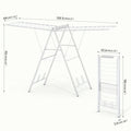 Clothes Drying Rack Foldable, Metal Laundry Drying Rack Collapsible, Portable Compact Clothes Rack For Sweater Clothes Towel Indoor & Outdoor, Height Adjustable Clothes Airer, Grey, Drying Racks