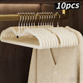 Flocked Short-neck Hanger, Space-saving Short-style Hanger for Home Use, Drying Rack, Plastic Clothes Hanger