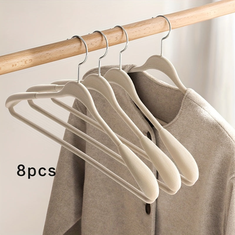 4pcs\u002F8pcs Wide-Shoulder Velvet Hangers for Coats And Suits, Non-Slip And Mark-Free Household Hangers