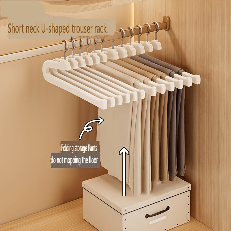16\u002F32pcs Flocked Goose-Shaped Pants Hangers, Suitable for Dormitory, Home and School. Made of Flocking Material, Non-Slip Traceless, Z-shaped Structure Designed for Wardrobe Pant Storage, Ideal for Bedroom Use