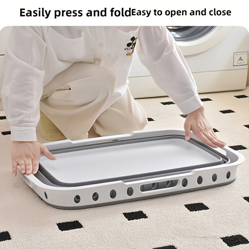 Collapsible Laundry Basket with Legs - Heavy-Duty Folding Storage Bin Designed to Save Space, Large Capacity Laundry Tub Suitable for Bathroom, Kitchen, Laundry Room - Easy to Fold for Storage Organizer, Home Organization, Modern Style