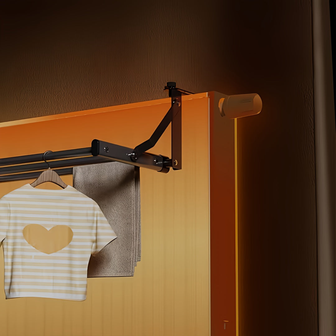 A Metal Drying Rack That Hangs on a Radiator, Featuring an Easy-To-Install Hot Water Heater Drying Rack with Two Rods for Hanging Clothes, Socks, Shoes, And Winter Clothing Storage, Drying Racks