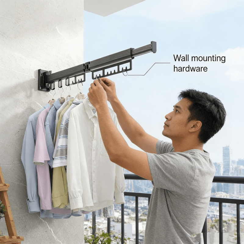 A Large-capacity Drying Pole with Extended Length to Meet the Drying Needs of the Whole Family. Its Pressure-resistant Structure Offers Strong Load-bearing Capacity, with Smooth Push-pull Operation for Easy Storage. It Solves the Laundry Accumulation