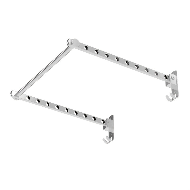 Wall-mounted Double Rod 6-hole\u002F8-hole\u002F10-hole Foldable Concealed Drying Rack with Hanging Bar, Suitable for Small Balconies and Bathrooms., Drying Racks