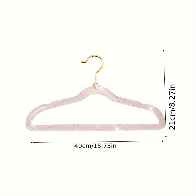 10pcs Acrylic Transparent Clothes Hanger, Non Marking and Anti Slip Clothes Hanger
