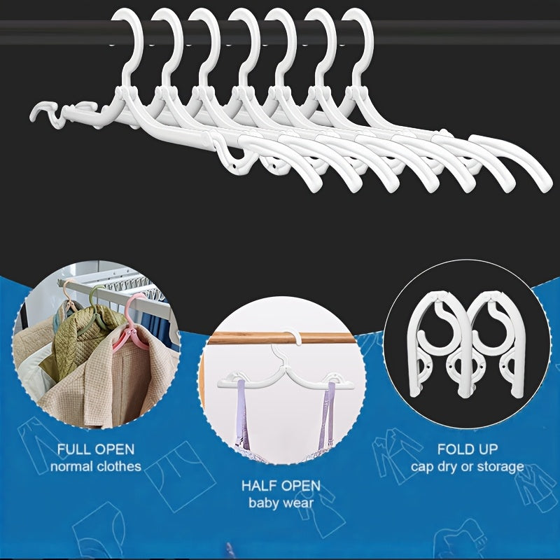 Foldable White Travel Hangers: Thick, Non-Slip Portable Clothes Hangers for Suitcase, Hotel& Home Use- Space Saving Collapsible Laundry Drying Rack