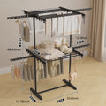 Rolling Clothes Drying Rack with Double or Single Layer Options, Adjustable Height, Foldable Rod, Space-saving Large Pulley. Suitable for Multiple Drying Locations, Easy to Move, Stable, and Space-efficient, Drying Racks
