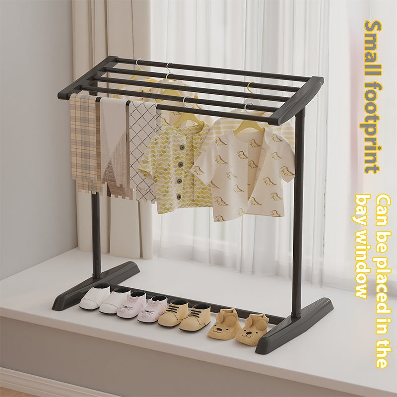Rolling Clothes Drying Rack with Double or Single Layer Options, Adjustable Height, Foldable Rod, Space-saving Large Pulley. Suitable for Multiple Drying Locations, Easy to Move, Stable, and Space-efficient, Drying Racks