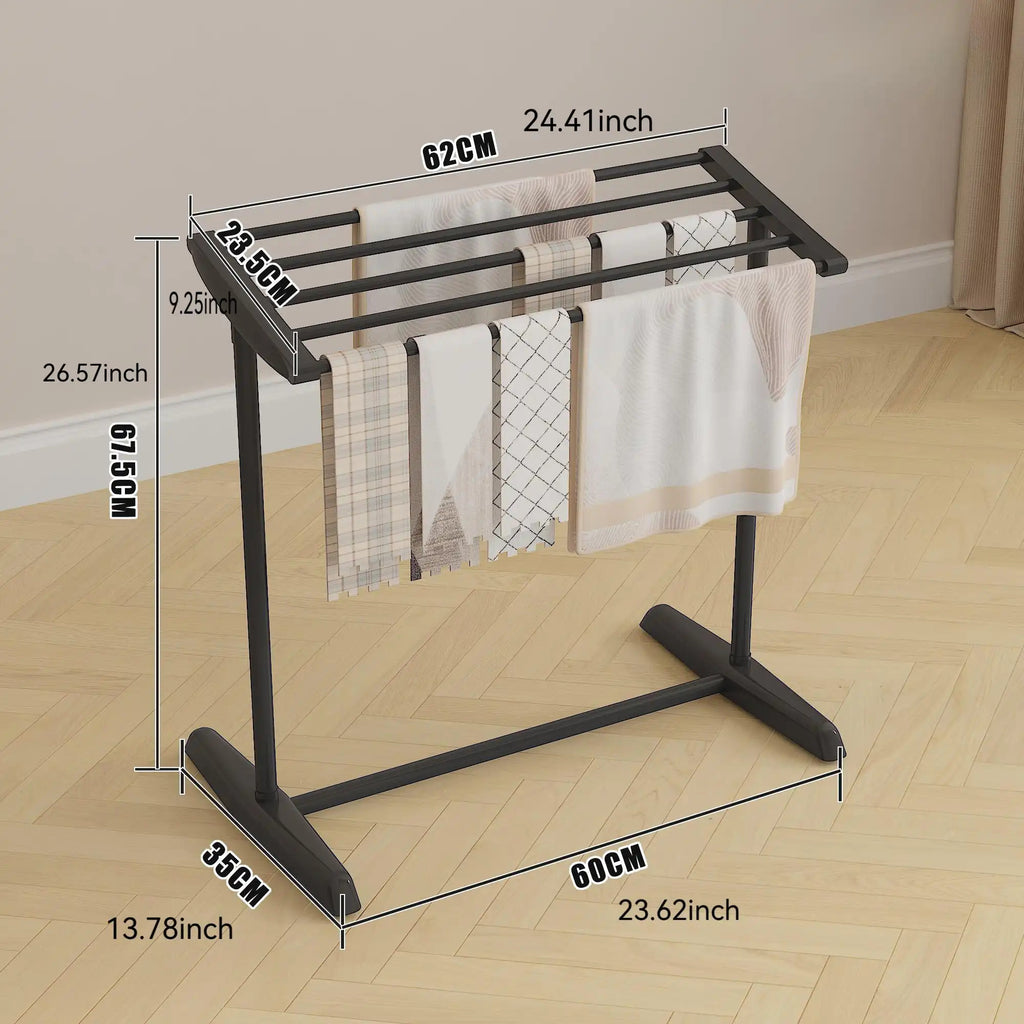 Rolling Clothes Drying Rack with Double or Single Layer Options, Adjustable Height, Foldable Rod, Space-saving Large Pulley. Suitable for Multiple Drying Locations, Easy to Move, Stable, and Space-efficient, Drying Racks