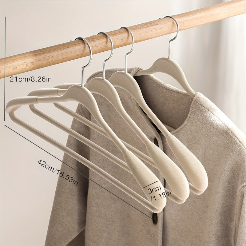 4pcs\u002F8pcs Wide-Shoulder Velvet Hangers for Coats And Suits, Non-Slip And Mark-Free Household Hangers