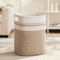 1pc Woven Large Storage Baskets for Organizing, Soft Rope Basket for Blanket, Clothes, Misc., Book, Laundry Basket with Handles, Tall Yoga Baskets for Shelves, Neutral Colour, Shelf Baskets, Magazine & Newspaper Baskets, Laundry Hampers