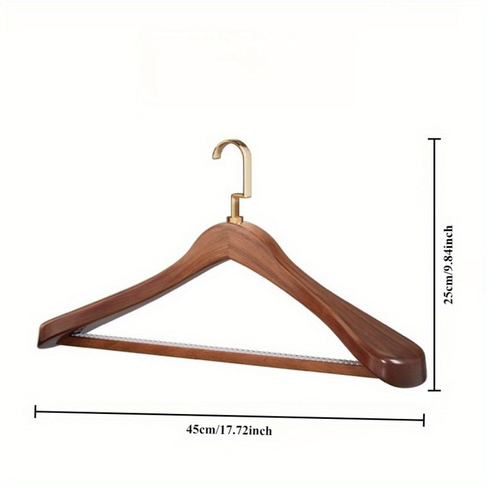 Two Thickened And Widened Solid Wood Hangers, Featuring Wide Shoulders And a Non-Slip Design to Prevent Bulging, Specifically Designed for Suits And Coats in Homes And Hotels