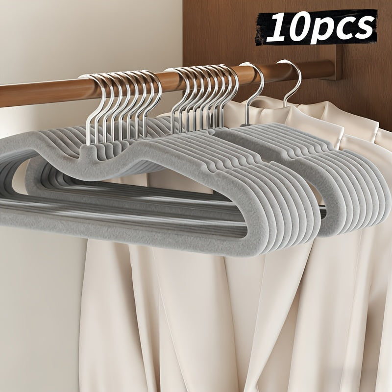 Flocked Short-neck Hanger, Space-saving Short-style Hanger for Home Use, Drying Rack, Plastic Clothes Hanger