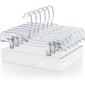 Transparent Plastic Skirt Hanger with Adjustable Clip, 360-degree Rotation, Dimensions 6 Inches × 14 Inches. Clip-on Hook Suitable for Trousers, Dress Pants, Jeans, and Skirts, Keeping Your Wardrobe Neat and Organized at All Times