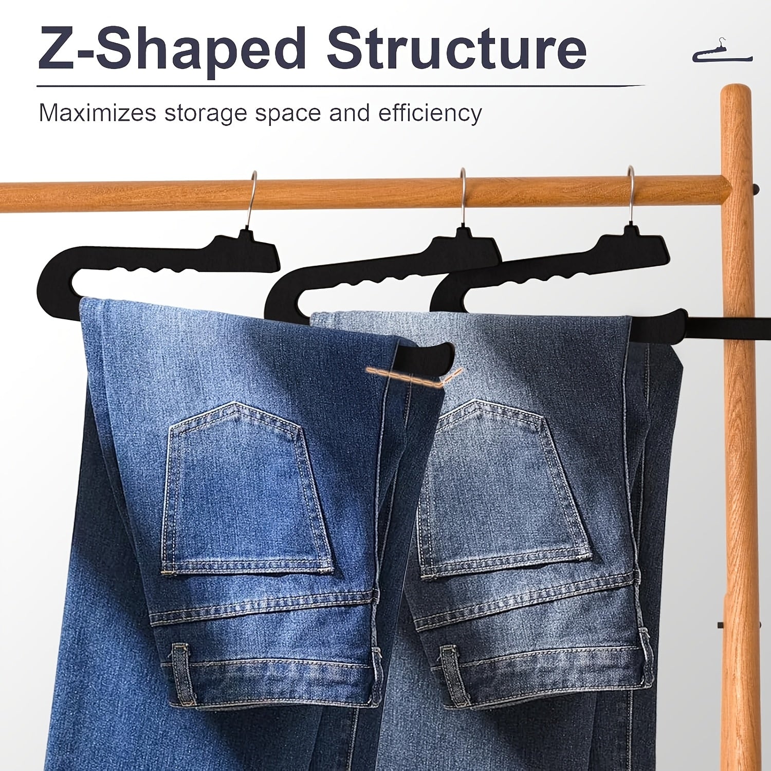 16\u002F32pcs Velvet Trouser Rack, Black Non-slip Felt Slack\u002Ftrouser Rack, Ultra-thin Smooth Heavy Space-saving Wardrobe Hanger with 360 Rotating Hook, Shorts, Jeans, Suit Pants, Towel Vest Hanger.