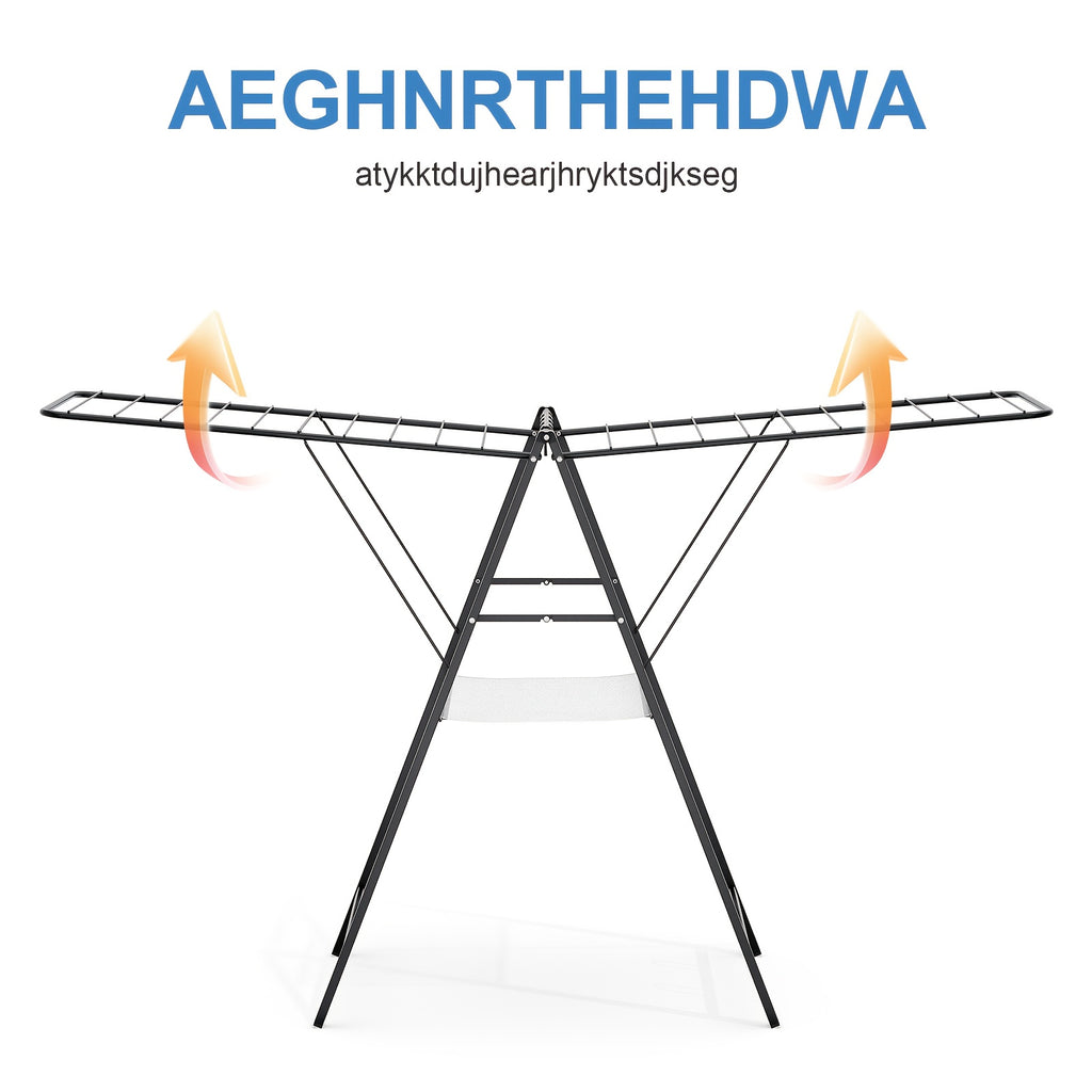 Clothes Drying Rack Foldable, Metal Laundry Drying Rack Collapsible, Portable Compact Clothes Rack For Sweater Clothes Towel Indoor & Outdoor, Height Adjustable Clothes Airer, Grey, Drying Racks